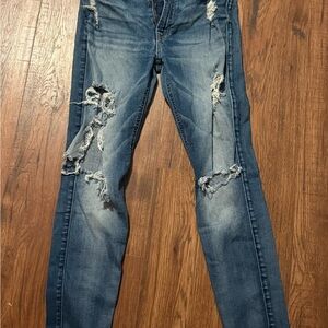 7FAMK distressed skinny jeans